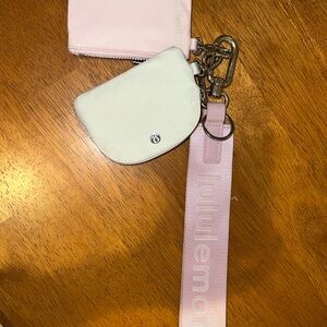 Lululemon Pink and White Keychain Set